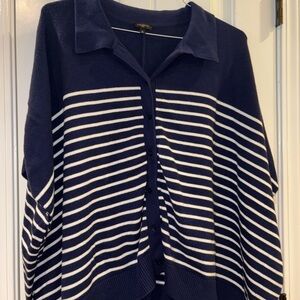 Talbots Navy Knit Sweater Poncho